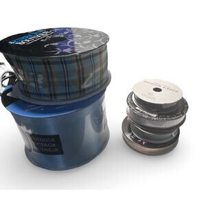 Blue Ribbon Lot – Plaid, Light Blue – 6 Roll Craft Bundle